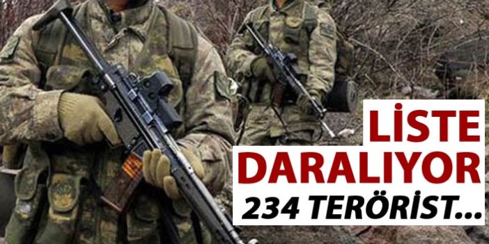 Liste daralıyor - 234 terörist