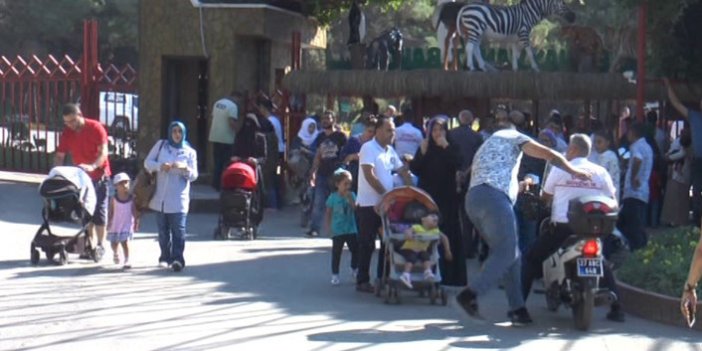 Bayram tatilinde Gaziantep Hayvanat Bahçesi'ne yoğun ilgi