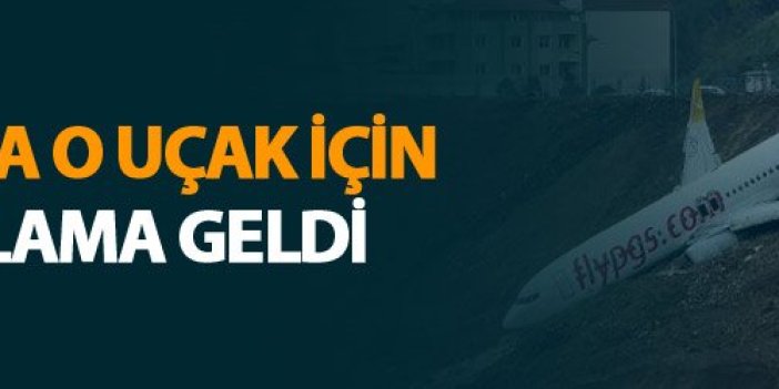 Trabzon'da o uçak için resmi açıklama geldi