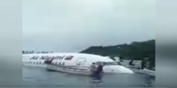 İnmek için alçalan yolcu uçağı denize düştü.