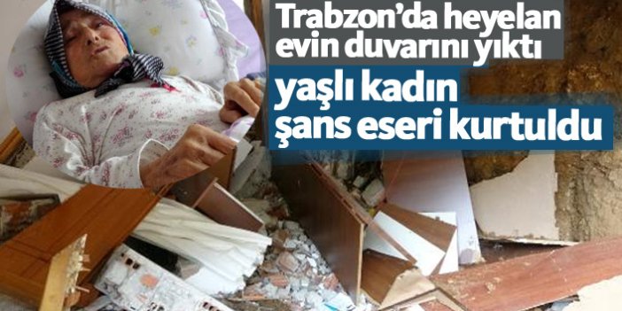 Trabzon'da yaşlı kadın heyelandan şans eseri kurtuldu