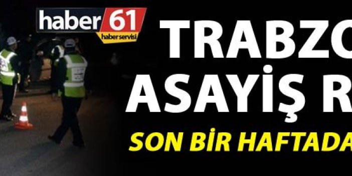 Trabzon’un Asayiş raporu - Son bir haftada neler oldu?