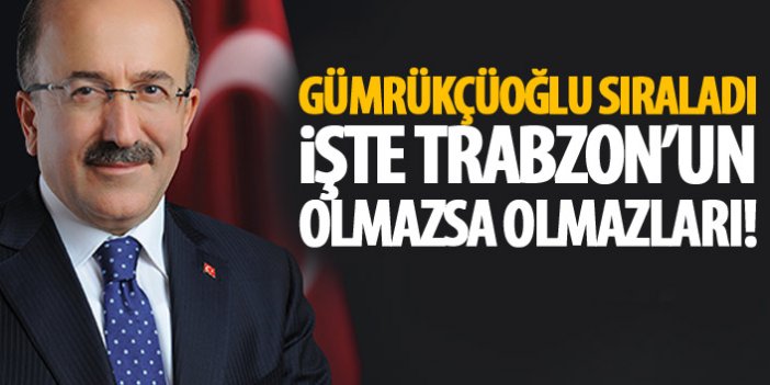 Gümrükçüoğlu Trabzon için olmazsa olmazları sıraladı
