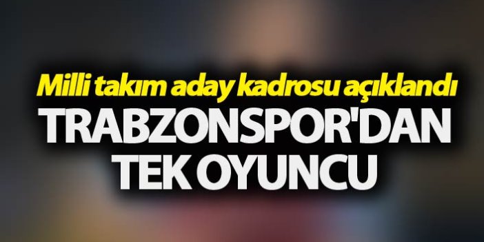 Milli takım aday kadrosu açıklandı - Trabzonspor'dan tek oyuncu
