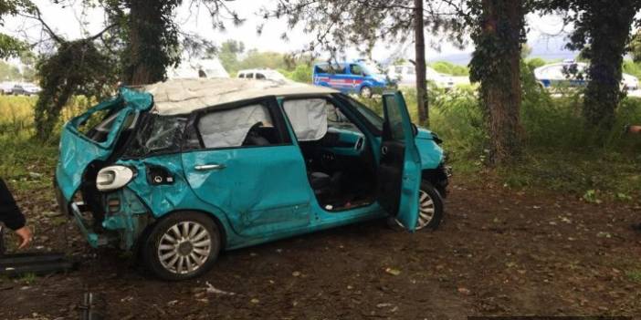 Samsun'da şarampole yuvarlanan araçta 1 kişi öldü. 10 Ekim 2018