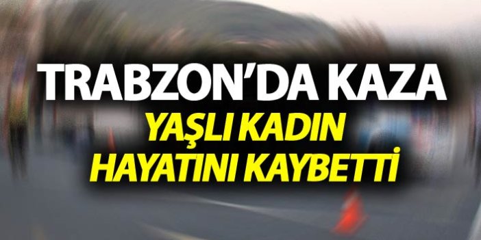 Trabzon'da kaza: 1 kadın hayatını kaybetti