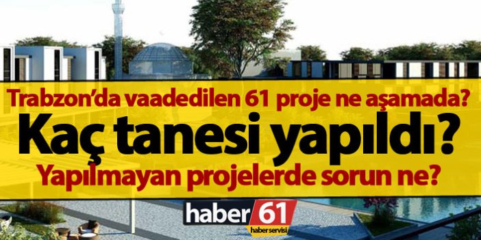 Trabzon’da 61 projenin ekıbeti nedir? Yapılamayan projelerin nedeni nedir?