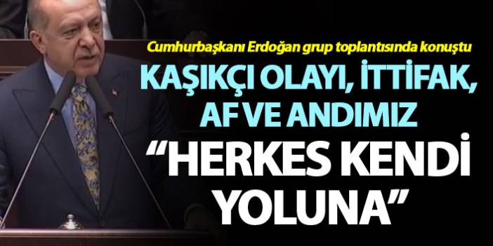 Cumhurbaşkanı Erdoğan: "Herkes kendi yoluna"