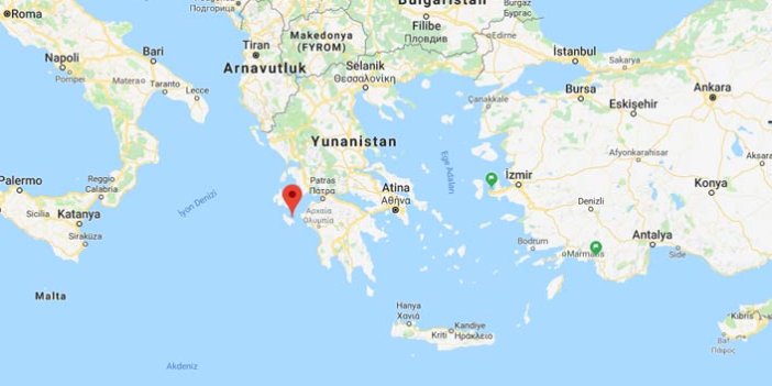 Zakinthos adası 3 santimetre kaydı