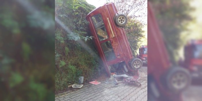 Rize’de minibüs takla attı: 2 yaralı 