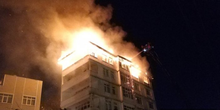 Binanın 7. katında çıkan yangın korku dolu anlar yaşattı