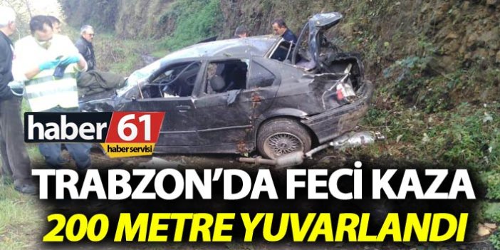 Trabzon'da otomobil uçuruma yuvarlandı - 3 yaralı