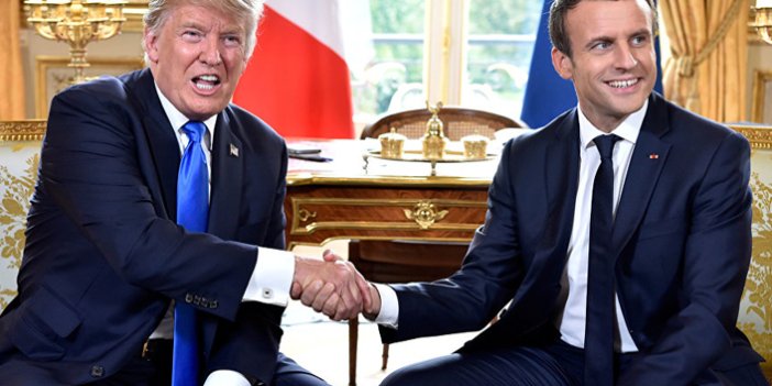 Macron ile Trump Fransa'da görüştü