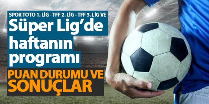 Spor Toto Süper Lig'de 13. haftanın programı ve Süper Lig puan durumu