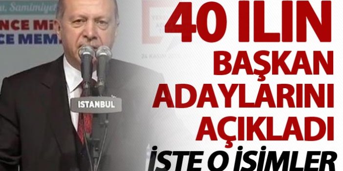 AK Parti'de 40 ilin adayları belli oldu
