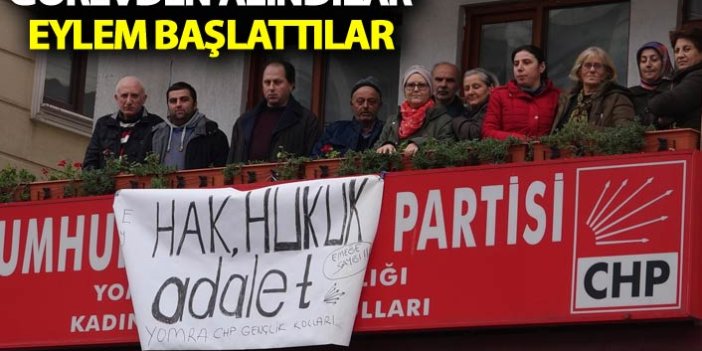 Trabzon'da görevden alınan CHP ilçe teşkilatı eylem başlattı