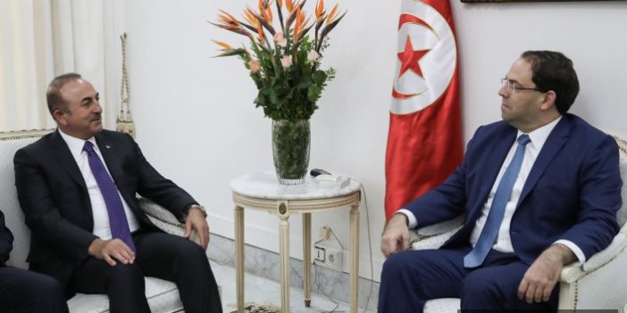 Dışişleri Bakanı Çavuşoğlu, Tunus Başbakanı Şahid ile bir araya geldi