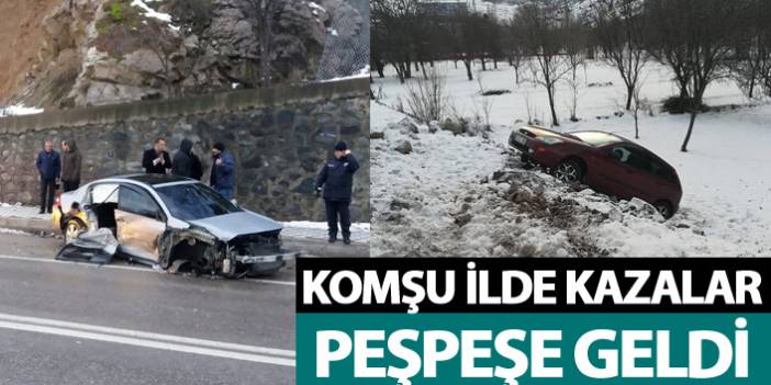 Trabzon'un komşu ilinde kazalar peşpeşe geldi