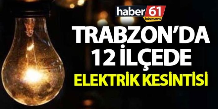 Trabzon’da 12 ilçede elektrik kesintisi