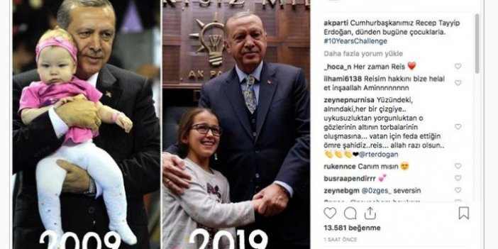 Erdoğan'da “10YearsChallenge” akımına katıldı