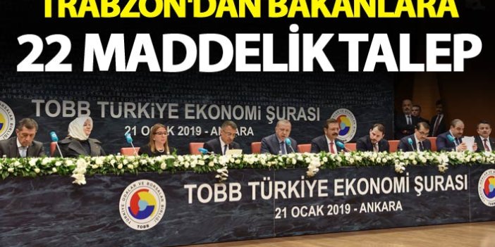 Trabzon'dan bakanlara 22 maddelik talep