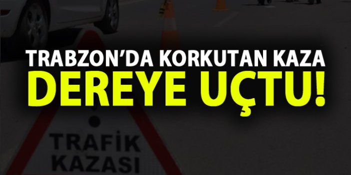Trabzon’da korkutan kaza! Dereye uçtu
