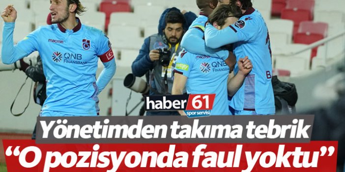 Trabzonspor yönetiminden takıma tebrik