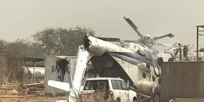 Sudan'da helikopter düştü