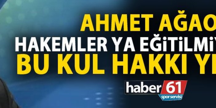 Ahmet Ağaoğlu: Hakemler ya eğitilmiyor ya da...