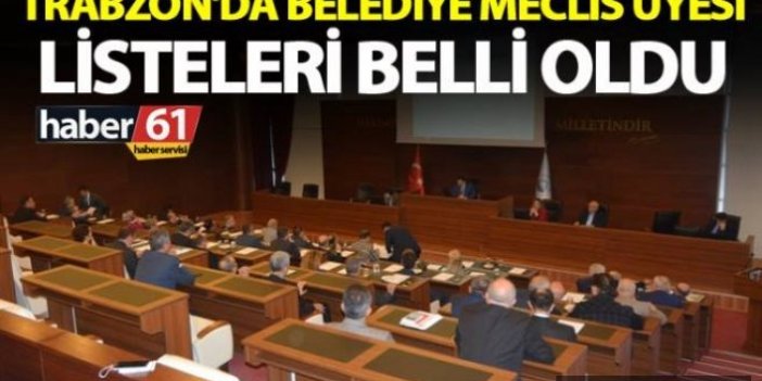 Trabzon'da Belediye Meclis Üyesi listeleri belli oldu