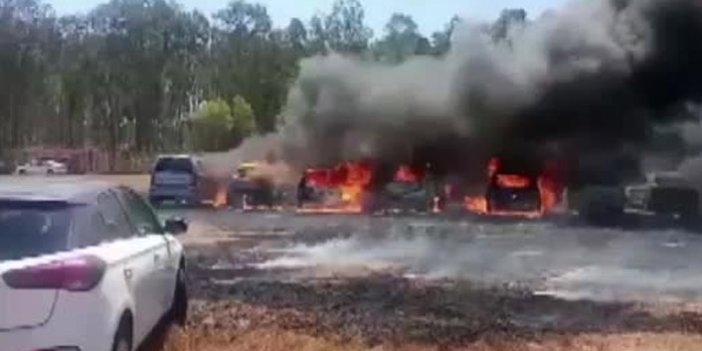 Yangında 300 araç yandı