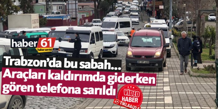 Trabzon'da dolmuş bozuldu trafik kaldırımdan aktı