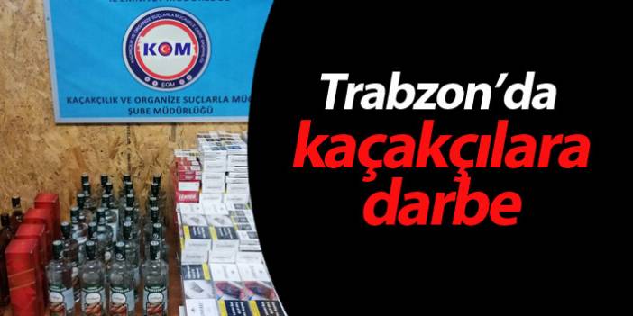 Trabzon'da gümrük kaçağı 930 sigara ile 32 şişe içki ele geçirildi.12 Mart 2019