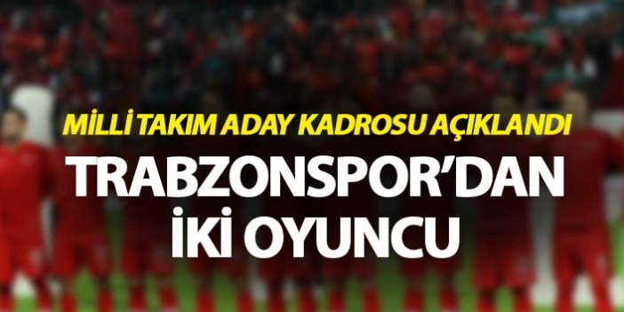 Milli Takım Aday kadrosu açıklandı - Trabzonspor'dan iki oyuncu