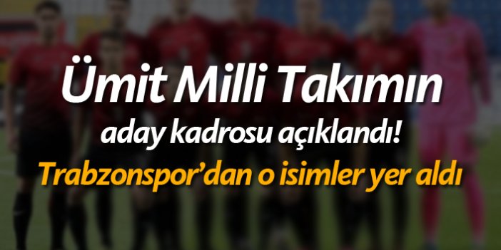 Ümit Milli Futbol Takımı'nın aday kadrosu açıklandı!