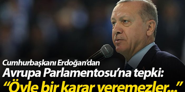 Erdoğan'da Avrupa Parlamentosu'na tepki: "Öyle bir karar veremezler..."