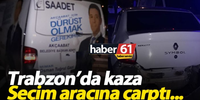 Trabzon'da seçim aracına çarptılar; 3 yaralı