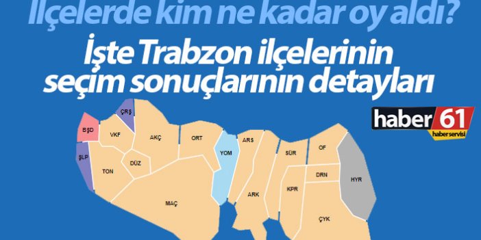 Trabzon'da ilçelerin seçim sonuçları