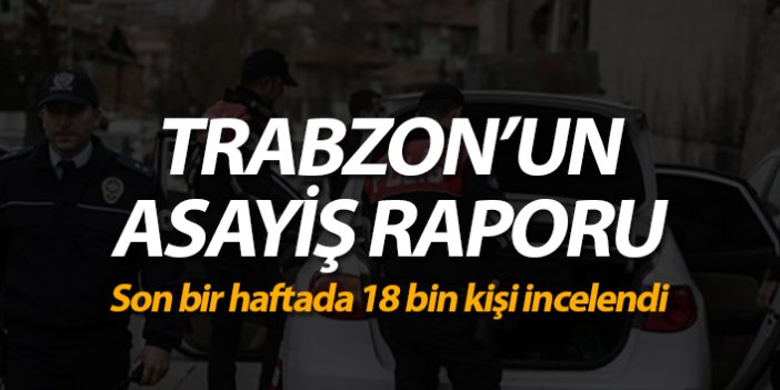 Trabzon'da asayiş raporu -  Son bir haftada 18 bin kişi incelendi
