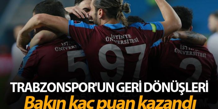Trabzonspor'un geri dönüşleri - Bakın kaç puan kazandı