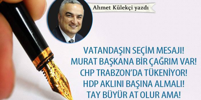 Ahmet Külekçi yazdı..."Vatandaşın seçim mesajı" 11 Nisan 2019