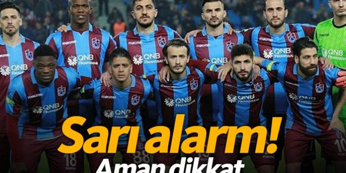 Trabzonspor'da Malatya maçı öncesi sarı kart alarmı. 5 futbolcu sınırda. 20 Nisan 2019