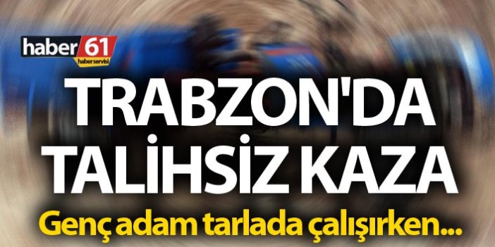 Trabzon'da talihsiz kaza - Genç adam tarlada çalışırken...
