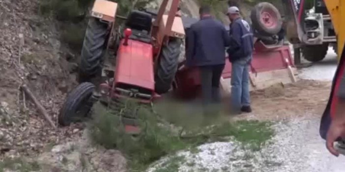 Traktörün devrildi 2 kişi altında kalıp öldü