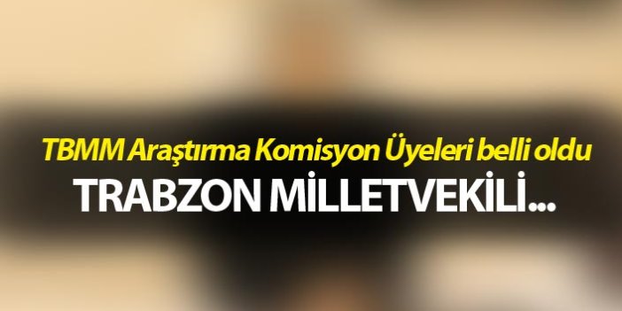TBMM Araştırma komisyon üyeleri belli oldu - Trabzon Milletvekili...