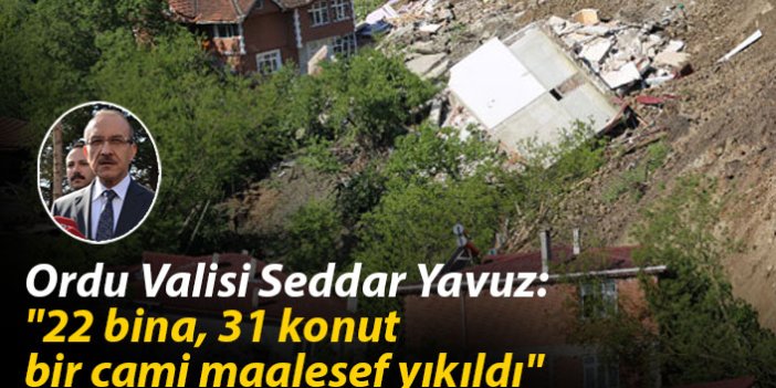 Ordu Valisi Seddar Yavuz: "22 bina, 31 konut ve bir cami maalesef yıkıldı"