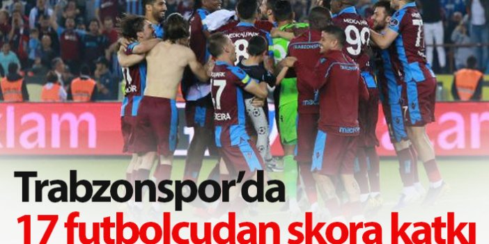Trabzonspor'da 17 futbolcudan skora katkı