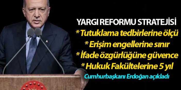 Cumhurbaşkanı Erdoğan Yargı Reformu Paketi'ni açıkladı