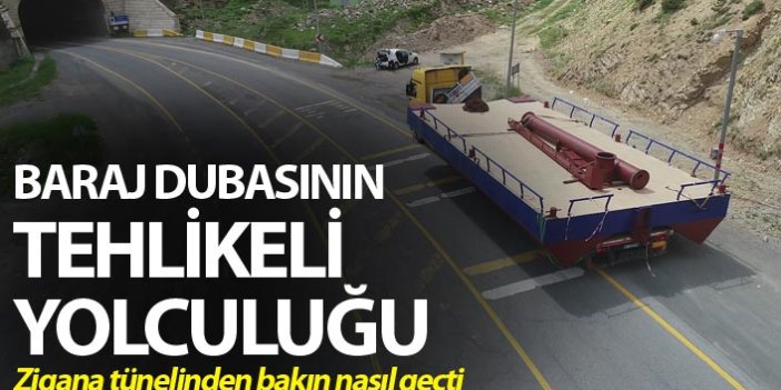 Trabzon'da baraj dubasının tehlikeli yolculuğu