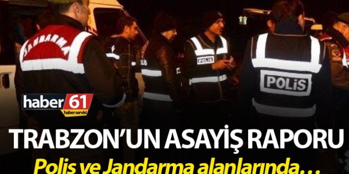 Trabzon’un Asayiş Raporu - Polis ve Jandarma alanlarında…